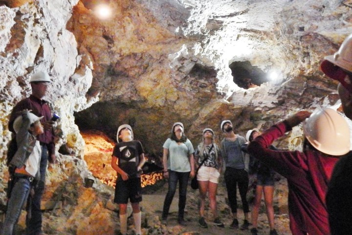 a group of people looking up